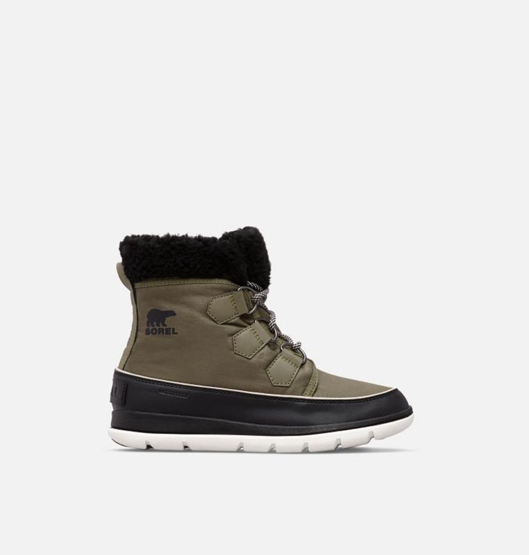 Botas Nieve Sorel Mujer - ™ Explorer Carnival Bajas Negras/Verde - 63270-FCOX